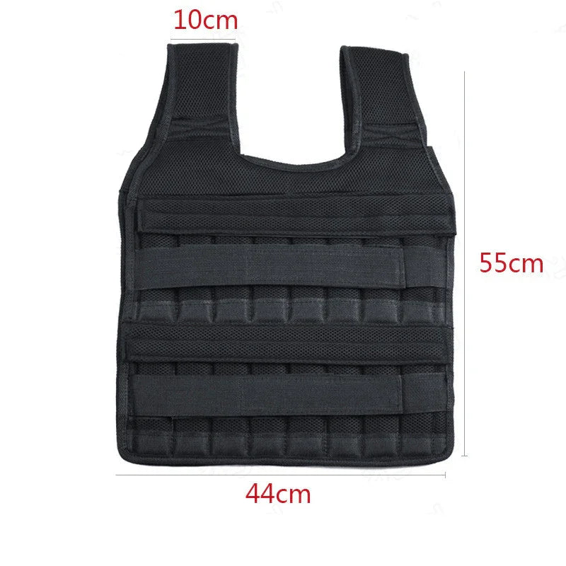Black tactical streetwear vest with mesh fabric, boxy fit, and visible size measurements