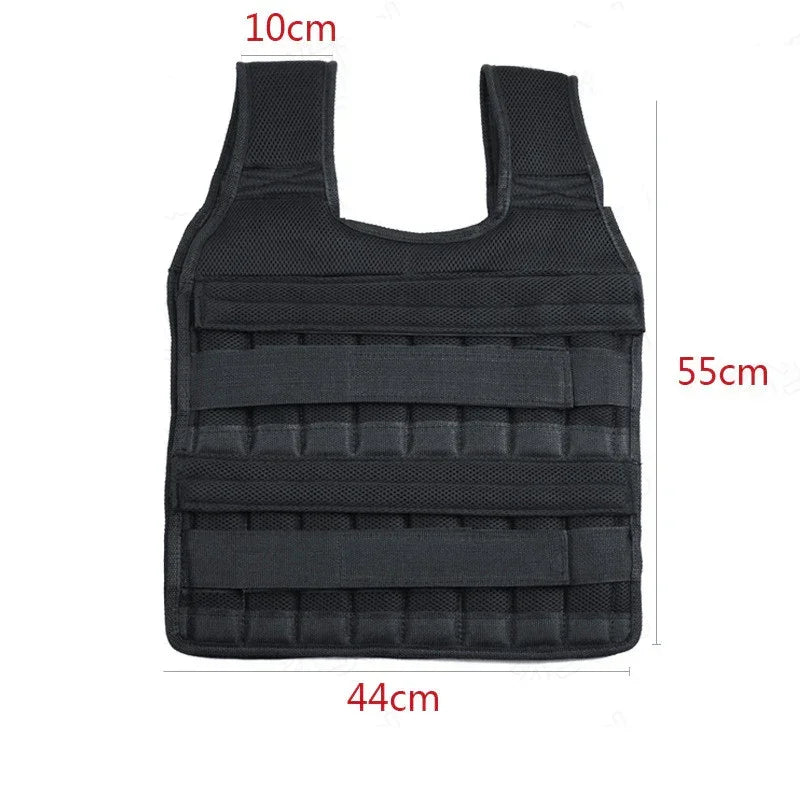 Black tactical streetwear vest with mesh fabric, boxy fit, and visible size measurements