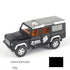 Black and silver diecast SUV toy car with orange seats, off-road style, 15cm length