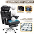 Black ergonomic office chair with padded leather upholstery, strong hip support, and wide cushion