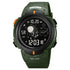 Green digital sports watch with cartoon astronaut display, durable resin strap, casual fit