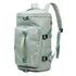 Light grey minimalist backpack with zip pockets, adjustable straps, and durable material