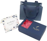 Luxury gift box and bag set for 18K pure gold bracelet with red roses and best wishes card
