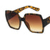 Square oversized tortoise shell sunglasses with brown gradient lenses, bold acetate frame