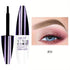 Tattoo eyebrow gel with brush applicator and close-up of styled, natural-looking brown eyebrow.
