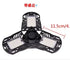 Black adjustable LED garage light with three foldable panels, measured at 11.5 cm each
