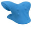 Blue ergonomic neck support pillow with contoured shape and textured massage points