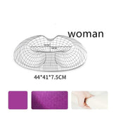 Purple ergonomic memory foam cushion, breathable cover, designed for women, size 44x41x7.5cm