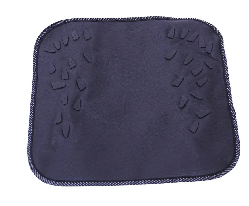 Dark square fabric pad with textured silicone grips and reinforced edges