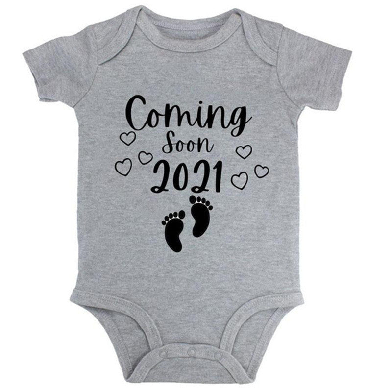 Letter Print Short-sleeved Romper Baby Triangle Romper