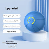 Blue tech accessory ball with power icon, LED lights, type-C charging cable, modern minimal design