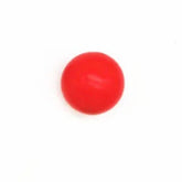 Solid red round button, glossy finish, minimalistic style, isolated on white background