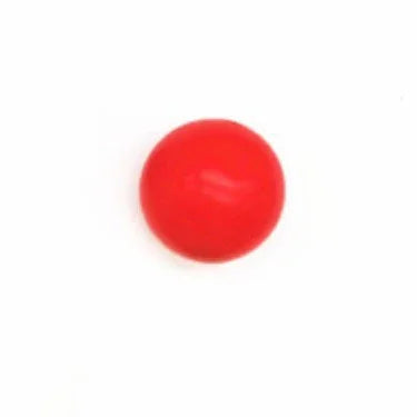 Solid red round button, glossy finish, minimalistic style, isolated on white background