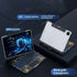 Black gold transparent tech keyboard case with circuit design, 360° rotating fit for tablet