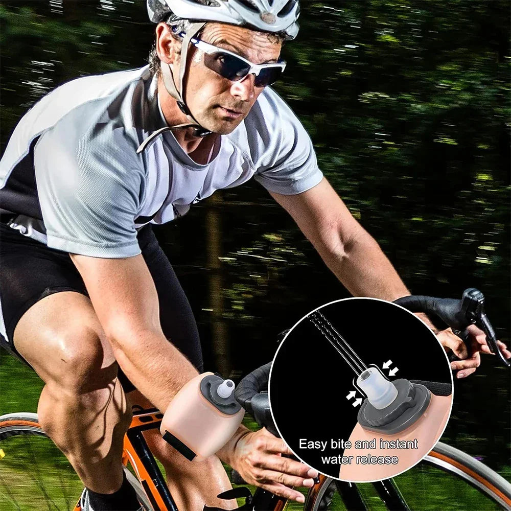 Cyclist in a fitted short-sleeve, two-tone jersey and black shorts riding outdoors