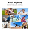 Magnetic mount camera on guitar, hat, surfboard, drone, and pet collar for versatile action shots