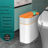 Orange and white rectangular smart trash can with sensor, waterproof, 13L, for bathroom