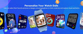 Blue kids smartwatch with customizable digital dials, playful colors, animated themes, and modern fit.