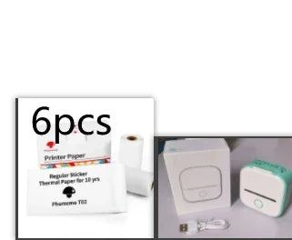 Thermal printer paper rolls and compact portable mini thermal printer with USB cable