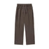 Brown wide-leg sweatpants with drawstring waist, relaxed fit, soft cotton material