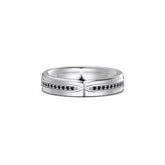 FYBIOD 10K 14K 18K gold white gold couple wedding band with black zircon inlay and customizable size