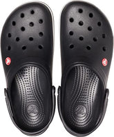 Black Crocs Unisex-Adult Crocband Clogs with ventilation holes and adjustable heel strap