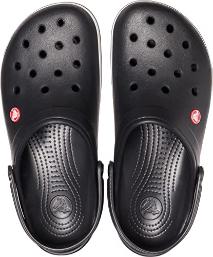 Black Crocs Unisex-Adult Crocband Clogs with ventilation holes and adjustable heel strap