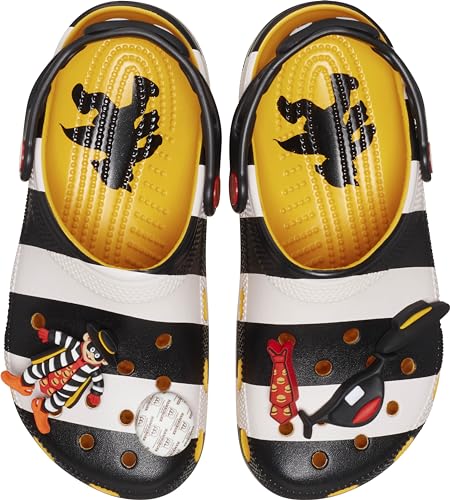 Crocs Unisex Adult McDonald's x Classic Clog, Black/White, 11 Men/13 Women
