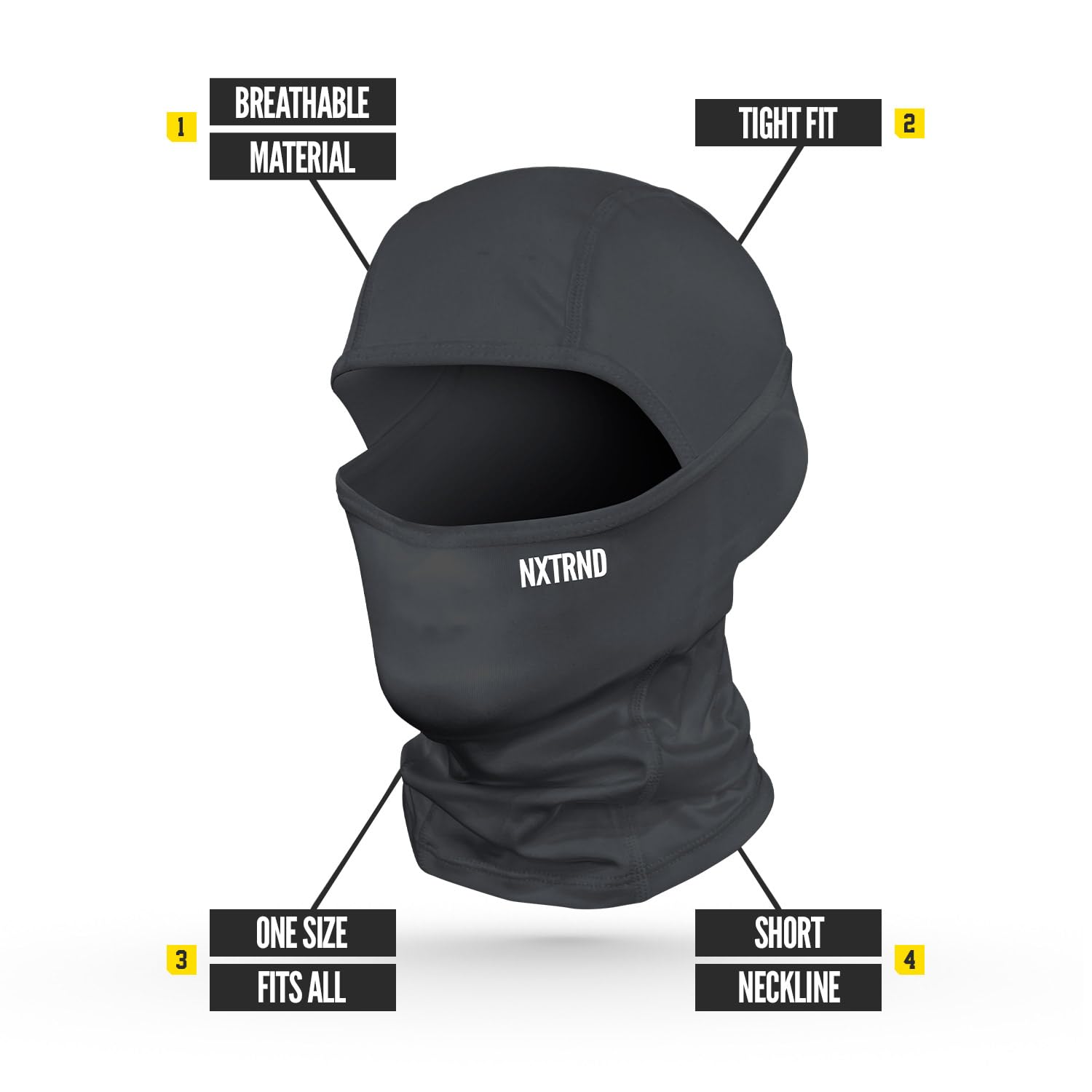 Nxtrnd Football Ski Mask black breathable tight fit one size sports balaclava