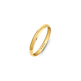 Amberta Solid Italian 14K Yellow Gold 2mm Unisex Wedding Band Ring Size 6.4