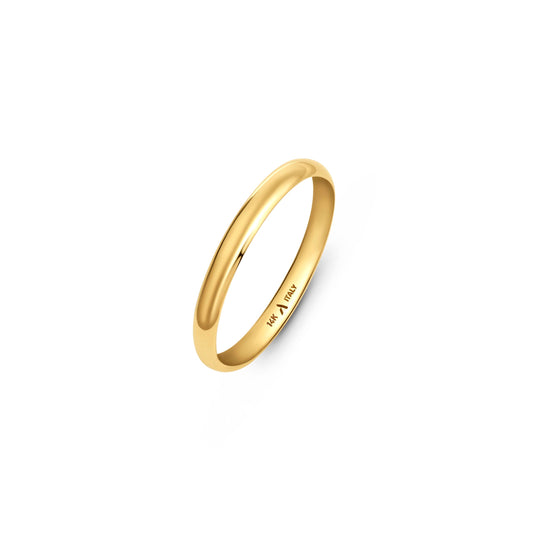 Amberta Solid Italian 14K Gold Wedding Bands for Women Men | Real 14K Gold Wedding Rings His and Hers | Polished Premium Yellow White Rings for Him and Her: 2 mm Yellow Gold Ring Size 6.4
