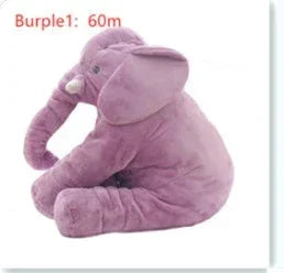 Plush purple elephant toy with soft fabric and sitting pose