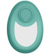 Mint green oval tech accessory with matte finish and central button