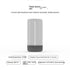 Modern grey portable LED lamp with transparent cylindrical body, warm yellow light, ABS PC material.