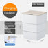 White foldable 18L trash bin with induction opening, charging feature, 31x25x25cm, modern design.