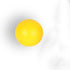 solid yellow rubber ball with matte finish on white background