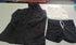 Three-piece loungewear set with black fuzzy hooded jacket, white crop tank, and black shorts