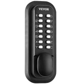 Black mechanical combination door lock with numeric keypad for secure access