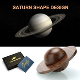Saturn-shaped wooden cocktail smoker with sleek dark brown finish, modern unique design