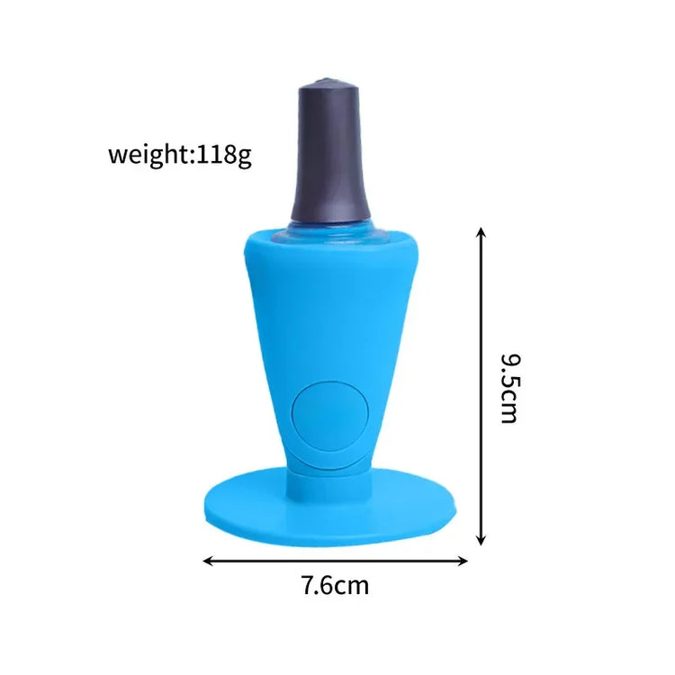 Blue silicone portable suction cup tool, 9.5cm tall, 7.6cm wide, 118g weight