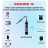 Black Bluetooth adapter for wireless audio streaming to headphones, speakers, phone, TV, plane, MP3, Switch