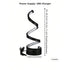 Black spiral LED desk lamp with modern design, USB powered, adjustable height, circular base