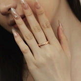 FYBIOD 10K 14K 18K Gold customizable rose gold wedding band on hand