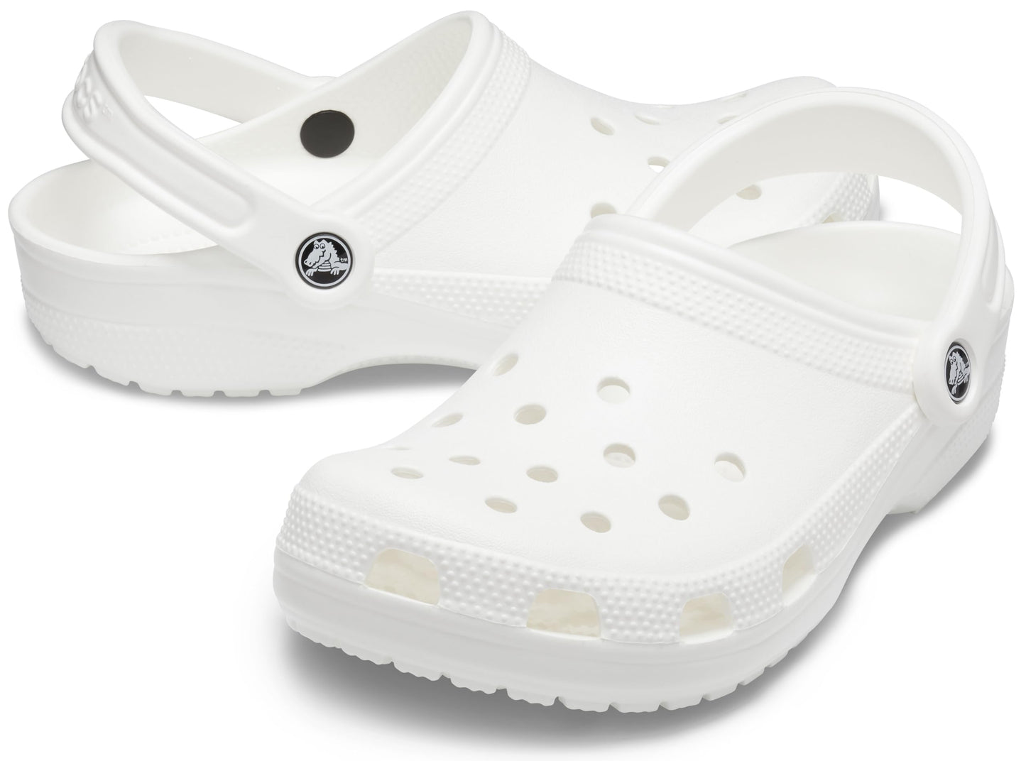 Crocs Unisex-Adult Classic Clogs, White, 11 Men/13 Women