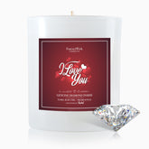 I Love You scented soy candle with genuine diamond surprise inside, 70-hour burn time, romantic anniversary gift by Foreverwick