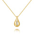 14K gold teardrop pendant necklace for women with cubic zirconia sparkle on delicate chain