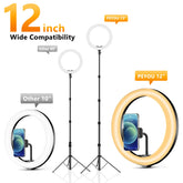 12-inch PEYOU selfie ring light with 73-inch extendable tripod stand for professional makeup and video lighting