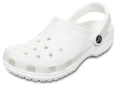 White Crocs Unisex-Adult Classic Clogs with ventilation holes and pivoting heel strap