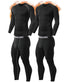 TELALEO 2 Set Mens Thermal Underwear black fleece-lined long johns with long sleeve shirts for cold weather