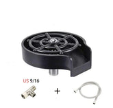 Black cup rinser with metal connector and hose, dishwasher sink accessory set